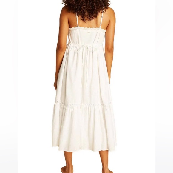Billabong white midi lace dress. Never worn. Size small. Linen material. - Picture 2 of 7